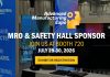 Action Industrial Supply at Michigan’s Advanced Manufacturing Expo Expo booth with banners for Advanced Manufacturing Expo, highlighting MRO & Safety Hall sponsorship, booth 720, event dates July 29-30, 2026, and an exhibitor registration button.